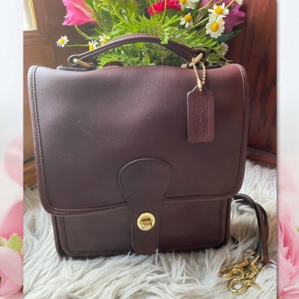 VINTAGE COACH MAHOGANY BROWN MESSENGER STATION BAG 5130 - Picture 13 of 16